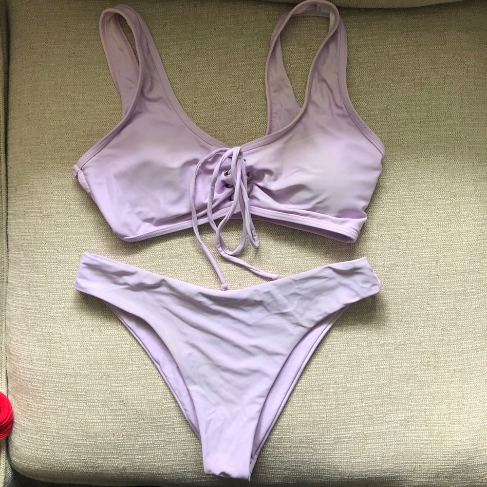 Light Purple Two-Piece Swim Set